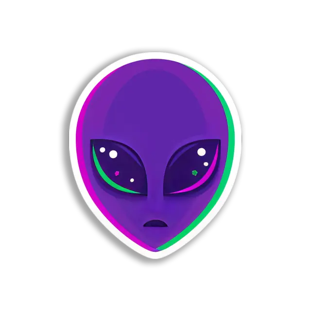 Lila Alienkopf Sticker