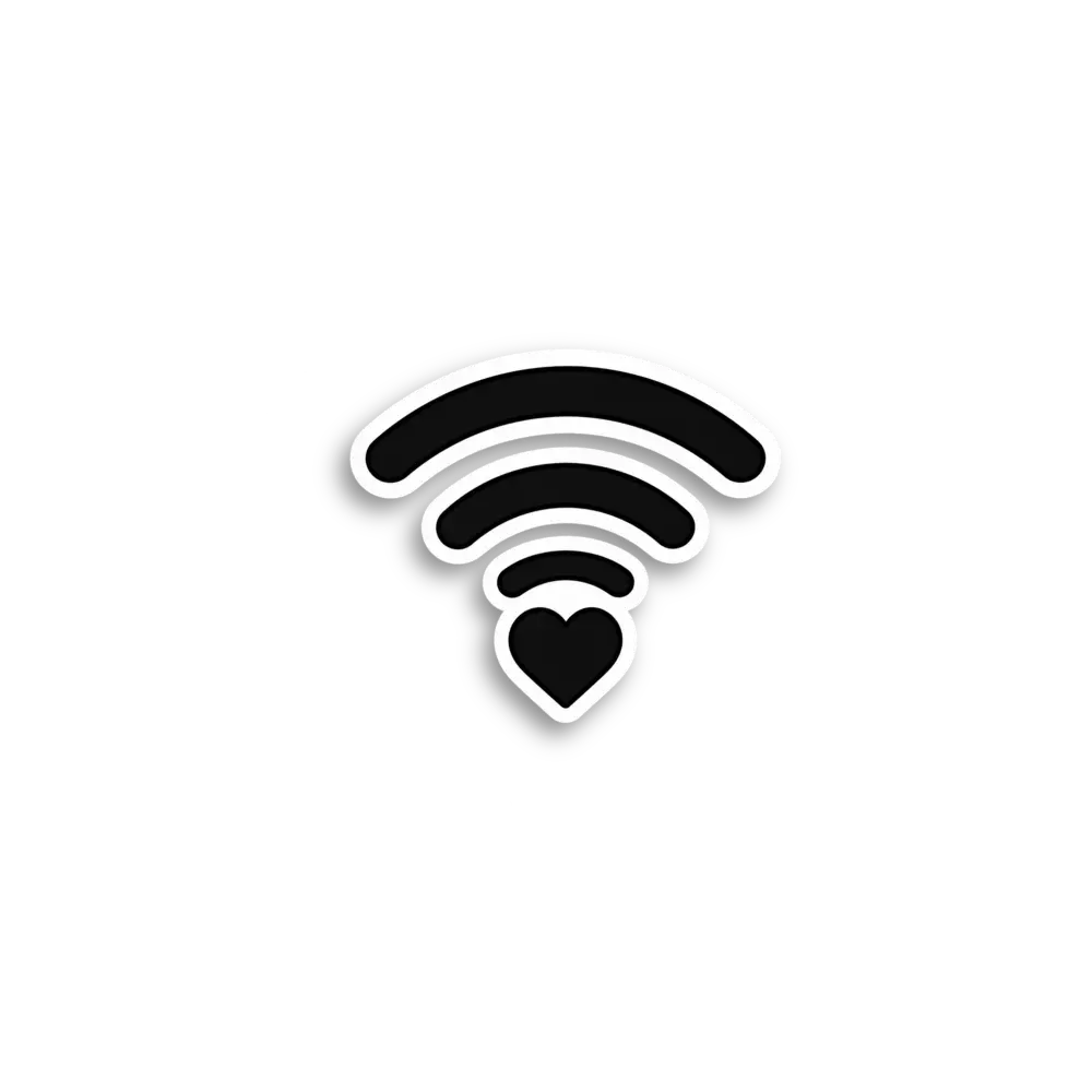 WLAN-Herz-Sticker