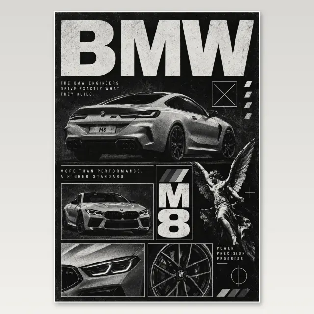 BMW M8 A4 Poster