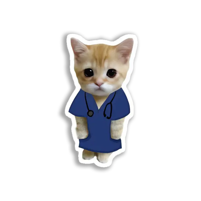 Cute Cat Doctor Sticker