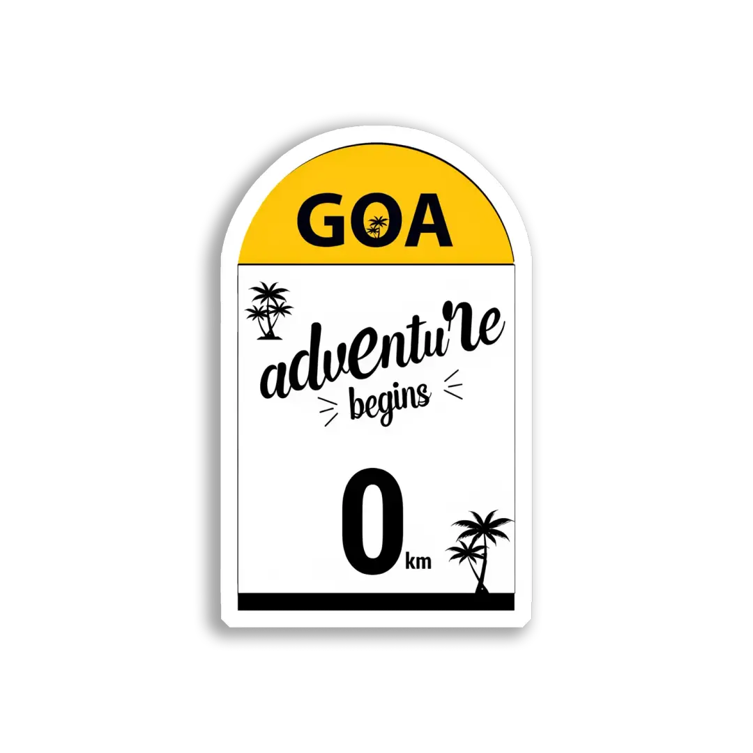 Goa Abenteuer beginnt bei 0 Km Sticker