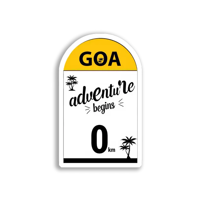 Goa Abenteuer beginnt bei 0 Km Sticker