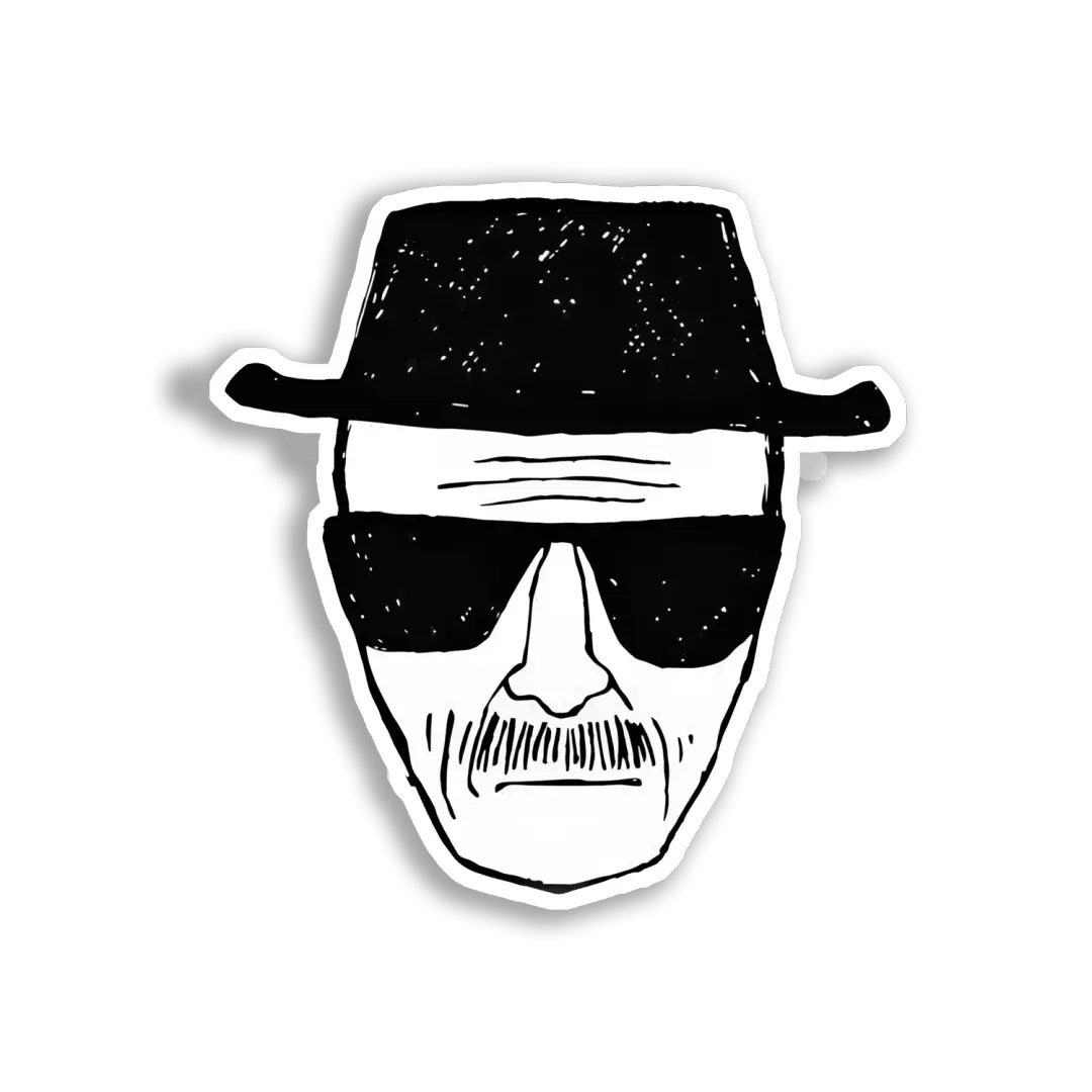 Heisenberg With His Hat and Glasses Sticker
