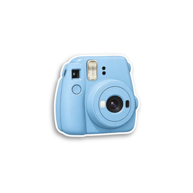 Blaue Sofortbildkamera Sticker