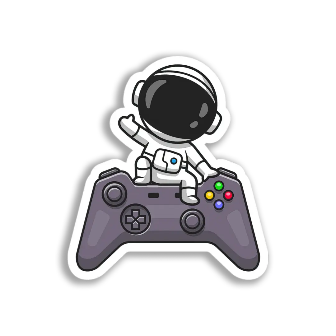 Astronaut Game Controller Sticker