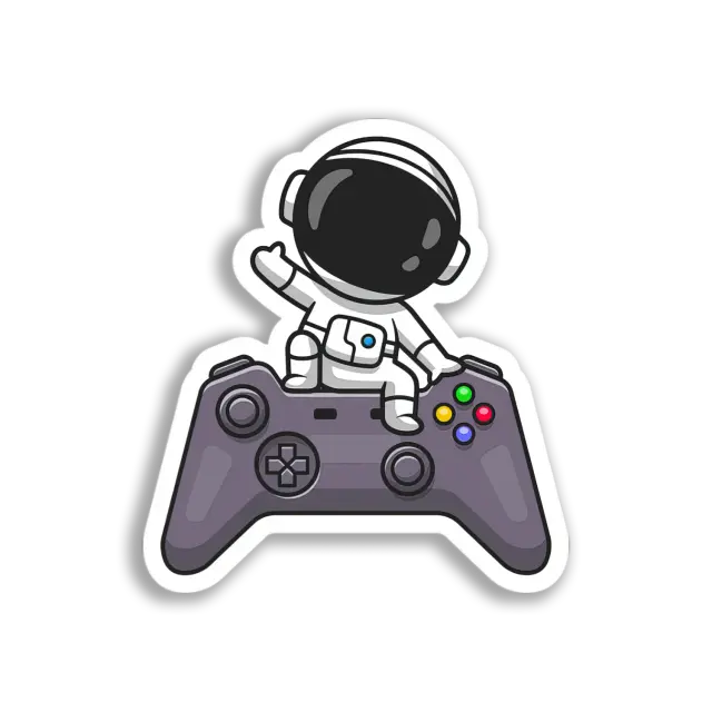 Astronaut Game Controller Sticker