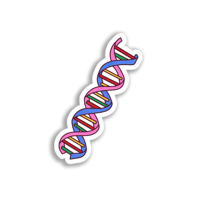 Colorful DNA Strand Sticker