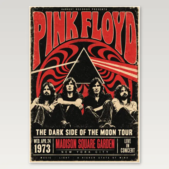 Pink Floyd Tour-Silhouetten A4-Poster