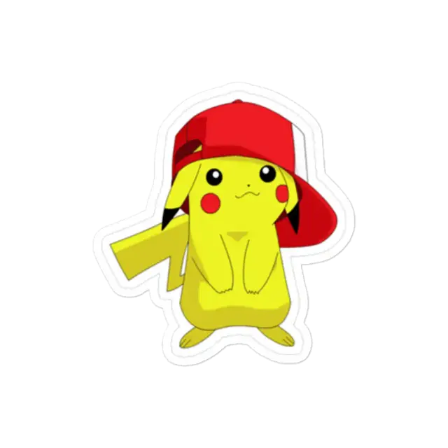 Pikachu in Ash Ketchum Cap Sticker