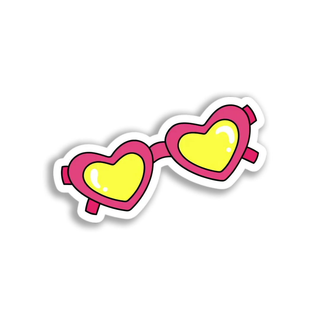 Heart-Shaped Sunglasses Sticker