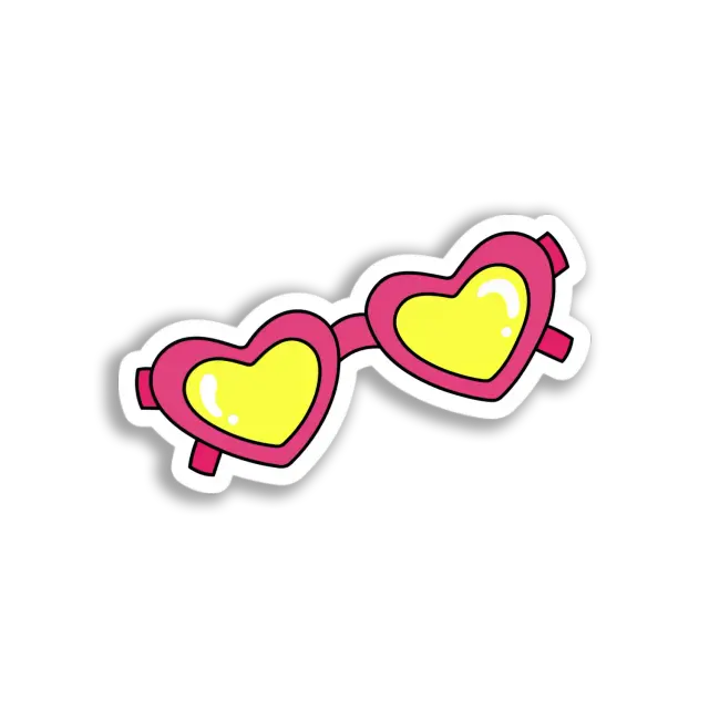 Heart-Shaped Sunglasses Sticker
