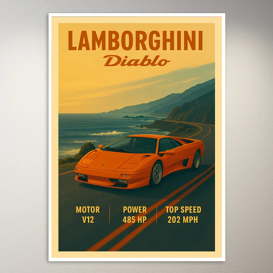 ملصق فني Lamborghini Diablo Roadster