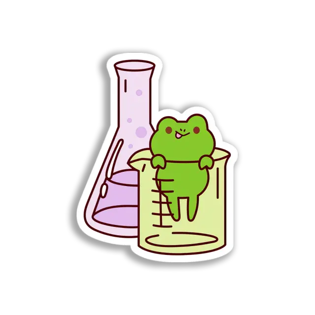 Becherglas-Frosch-Experiment Sticker