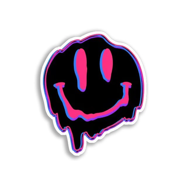 Schmelzender Smiley-Sticker