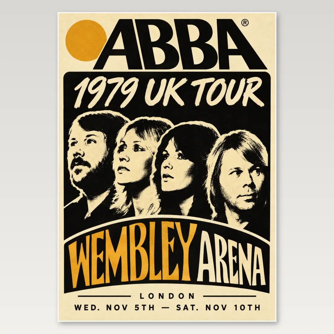 ABBA Wembley 1979 A4-Poster