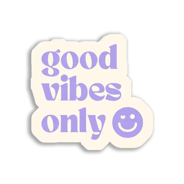 Good Vibes Only Smiley Face Sticker