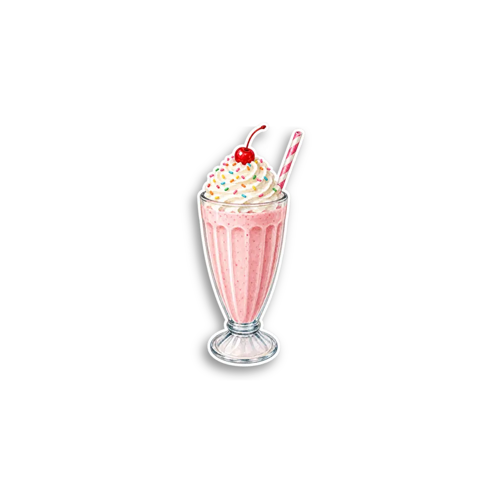 Strawberry Milkshake Sticker