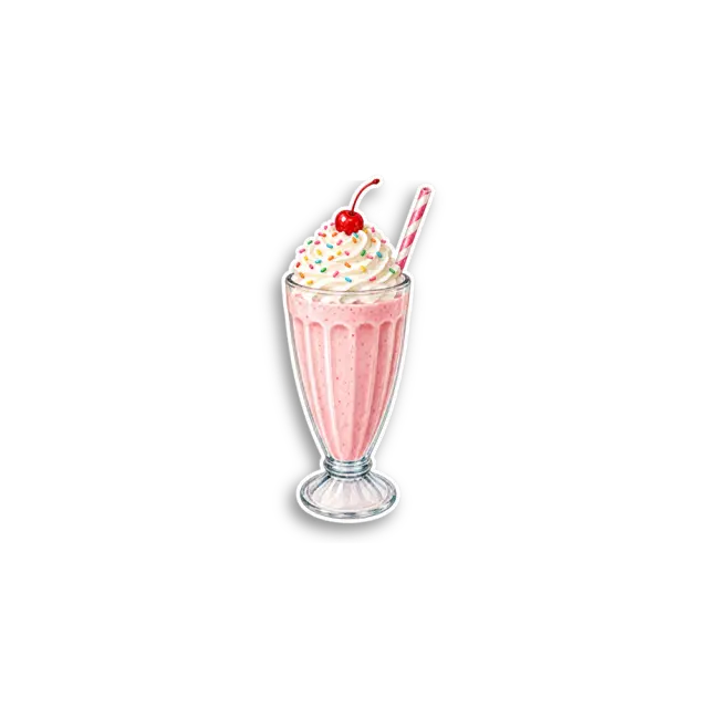 Strawberry Milkshake Sticker