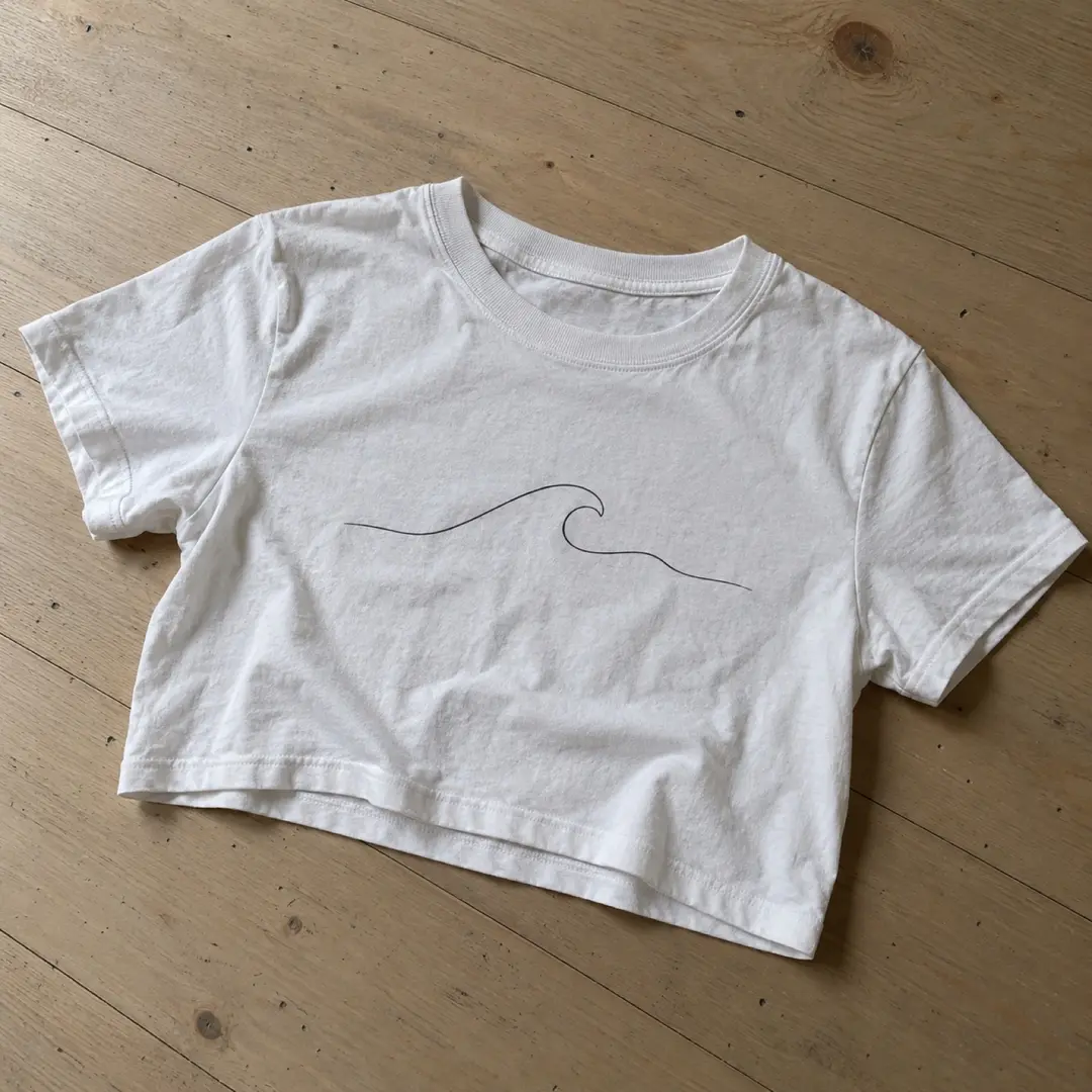 Wave Crop Top — White