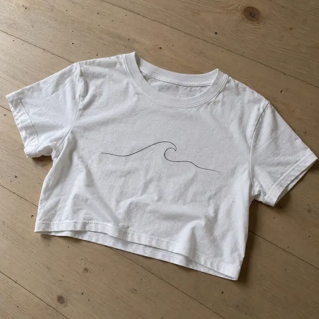 Crop top con ola — Blanco