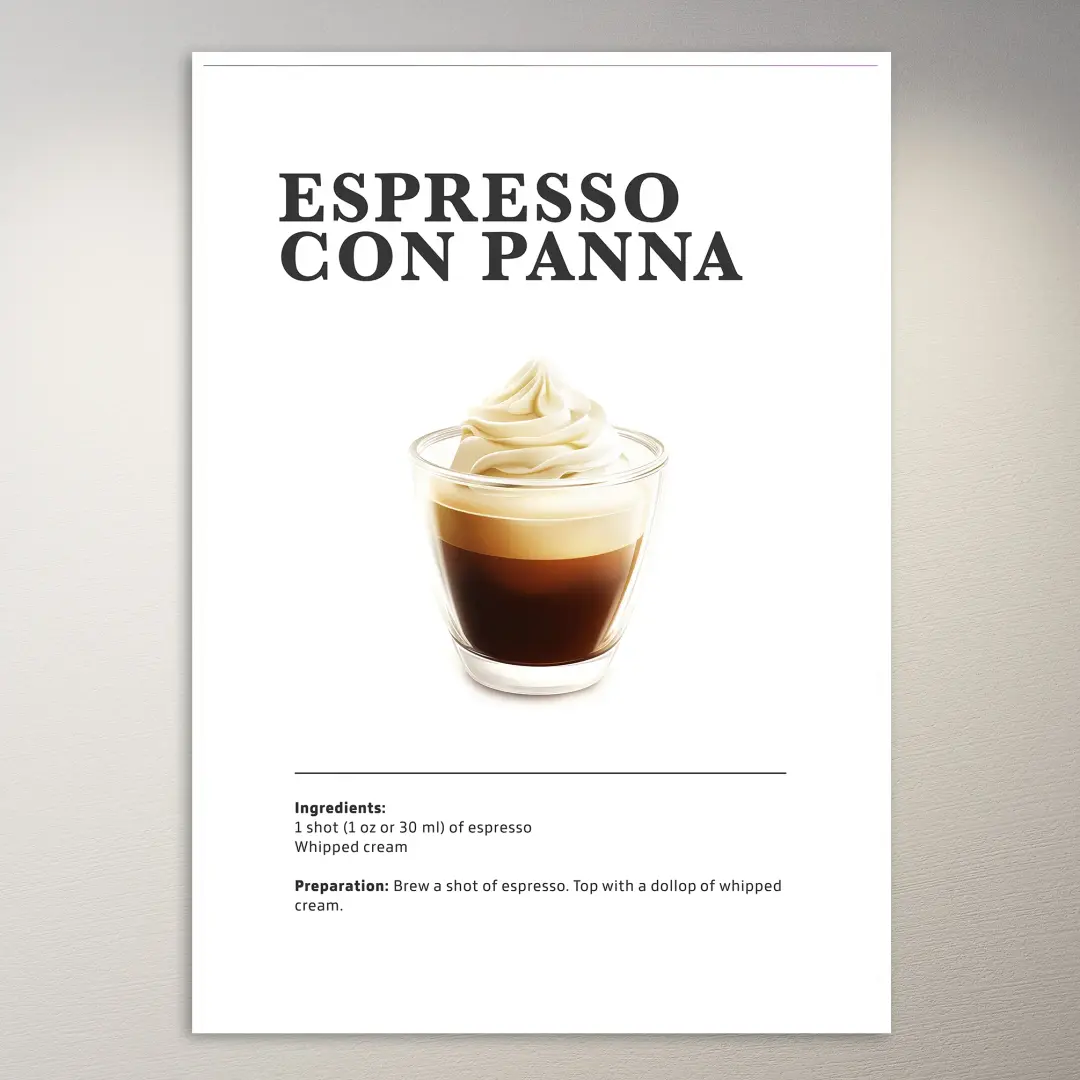 Espresso Con Panna Drink Poster