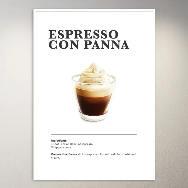 Espresso Con Panna Drink Poster