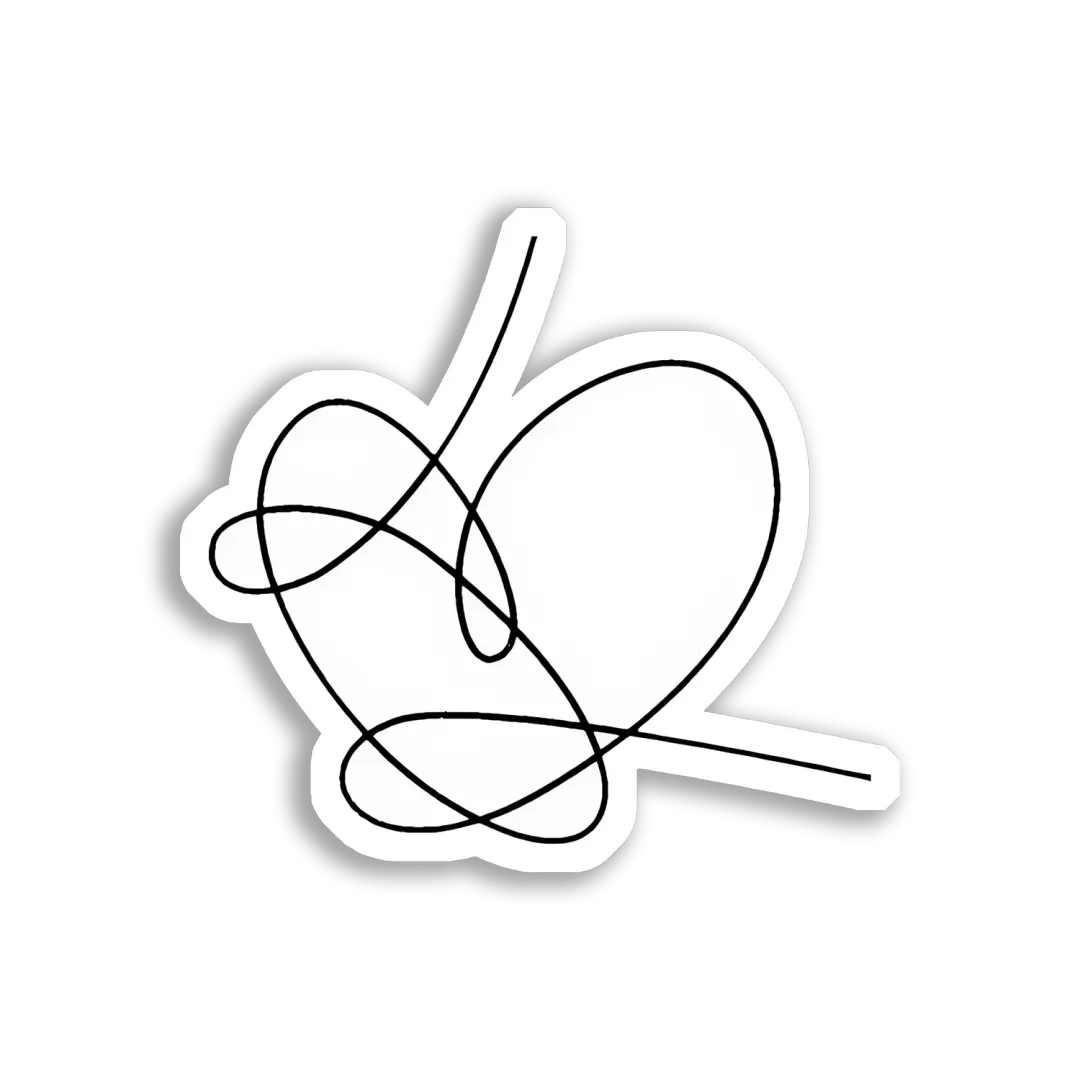 A Single Line Heart Drawing Sticker