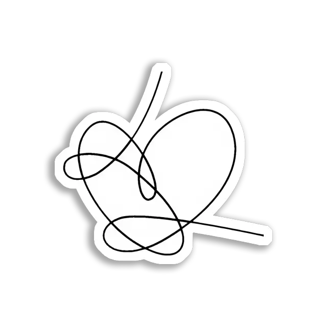Herz-Zeichnung aus einer einzigen Linie Sticker