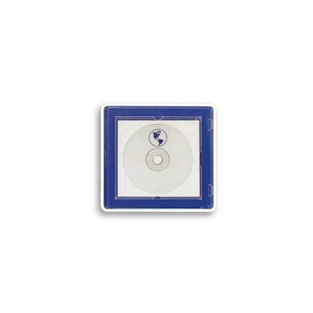 Blaue Kassette mit Print Sticker