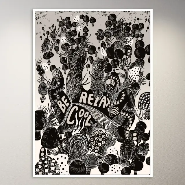 Psychedelisches Doodle-Poster