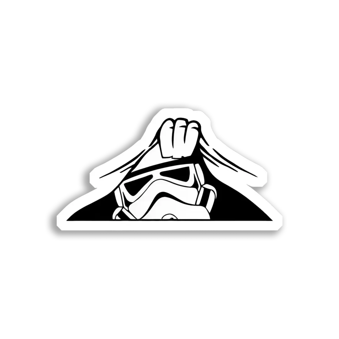 Stormtrooper Peeking Over the Edge Sticker