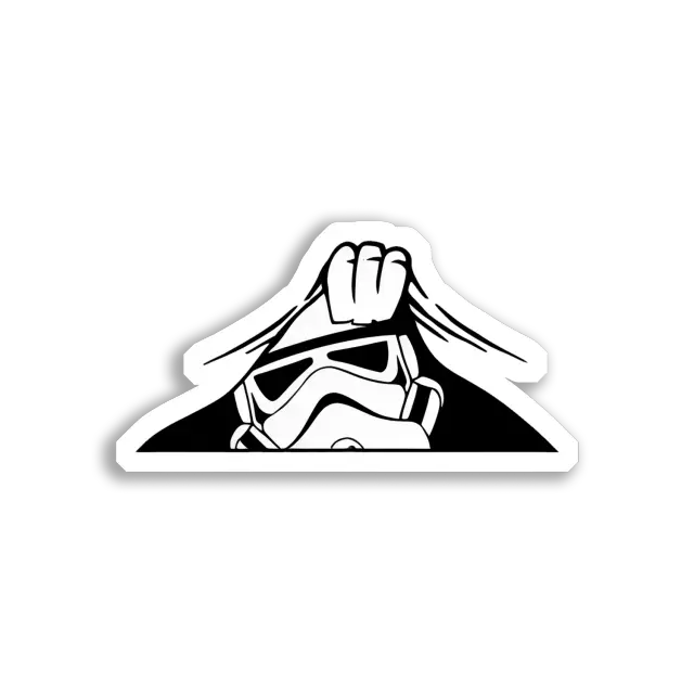 Stormtrooper späht über den Rand Sticker