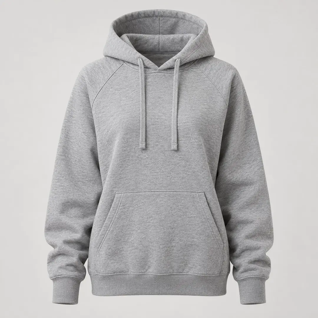 Kowloon Raglan Hoodie in Grey Marl