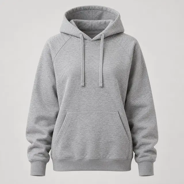 Kowloon Raglan Hoodie in Grey Marl