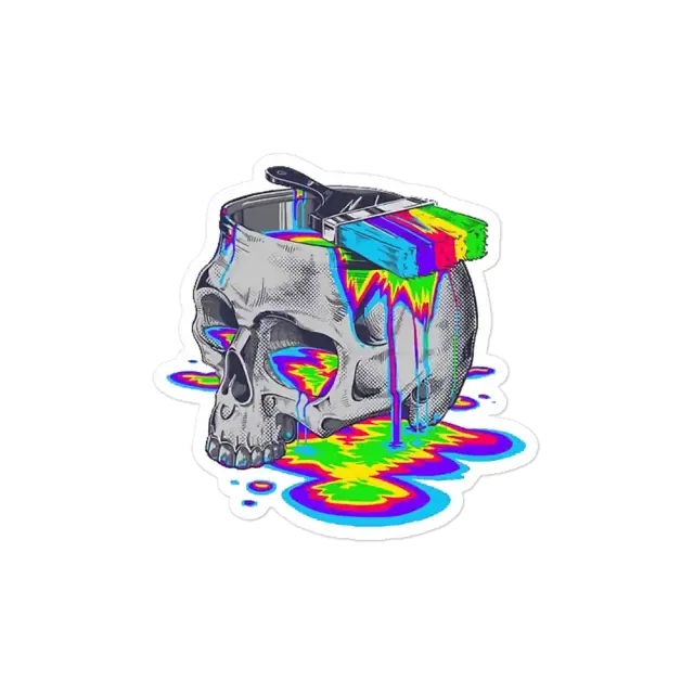 Trippy Skull Sticker