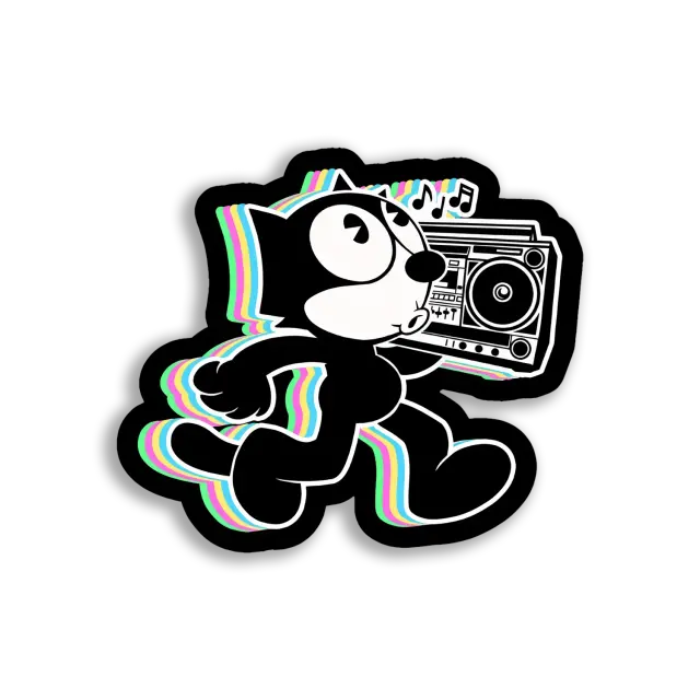 Felix The Cat With Boombox Sticker