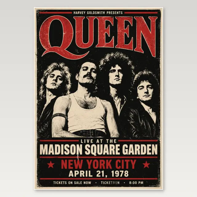 Queen Band-Porträt A4-Poster