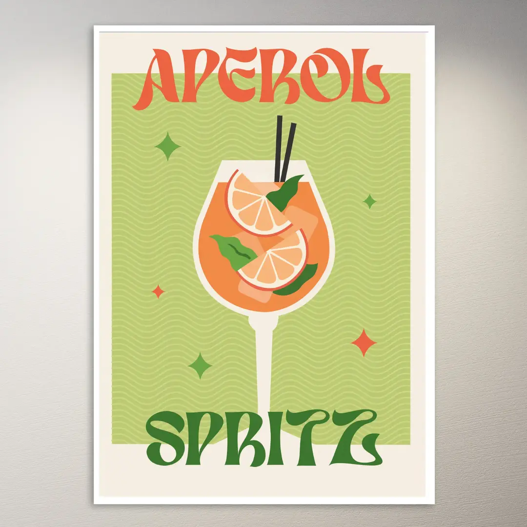 Aperol Spritz Cocktail Poster