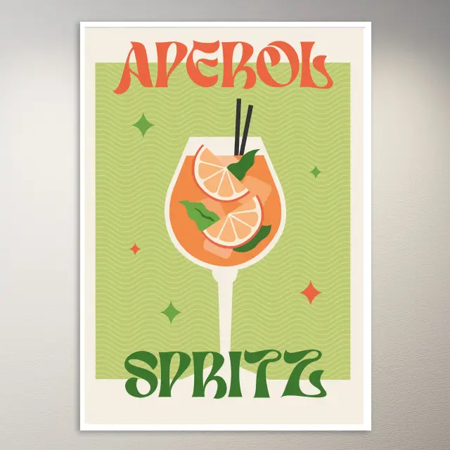 Aperol Spritz Cocktail Poster