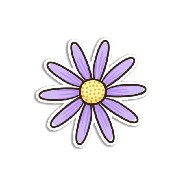 Purple Daisy Sticker