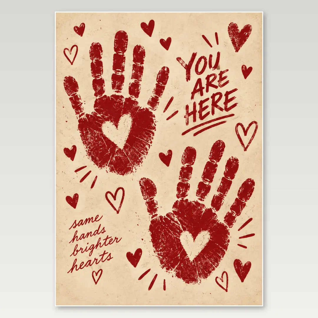 Romantic Handprints A4 Poster