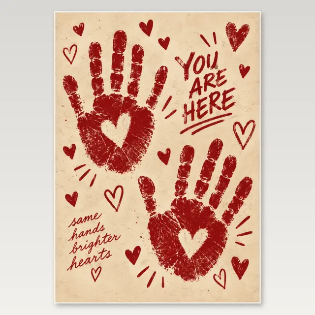 Romantic Handprints A4 Poster