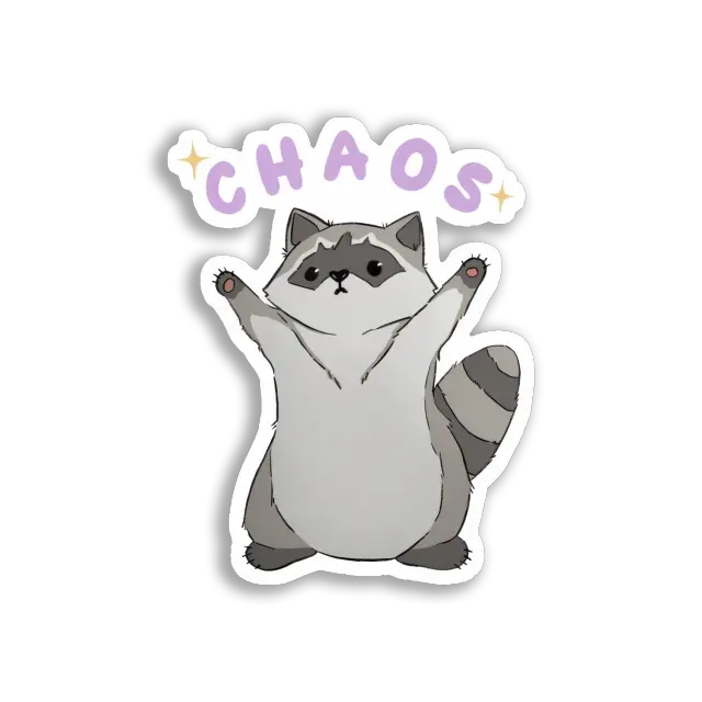 Chaos-Waschbär Sticker-Bild-Sticker