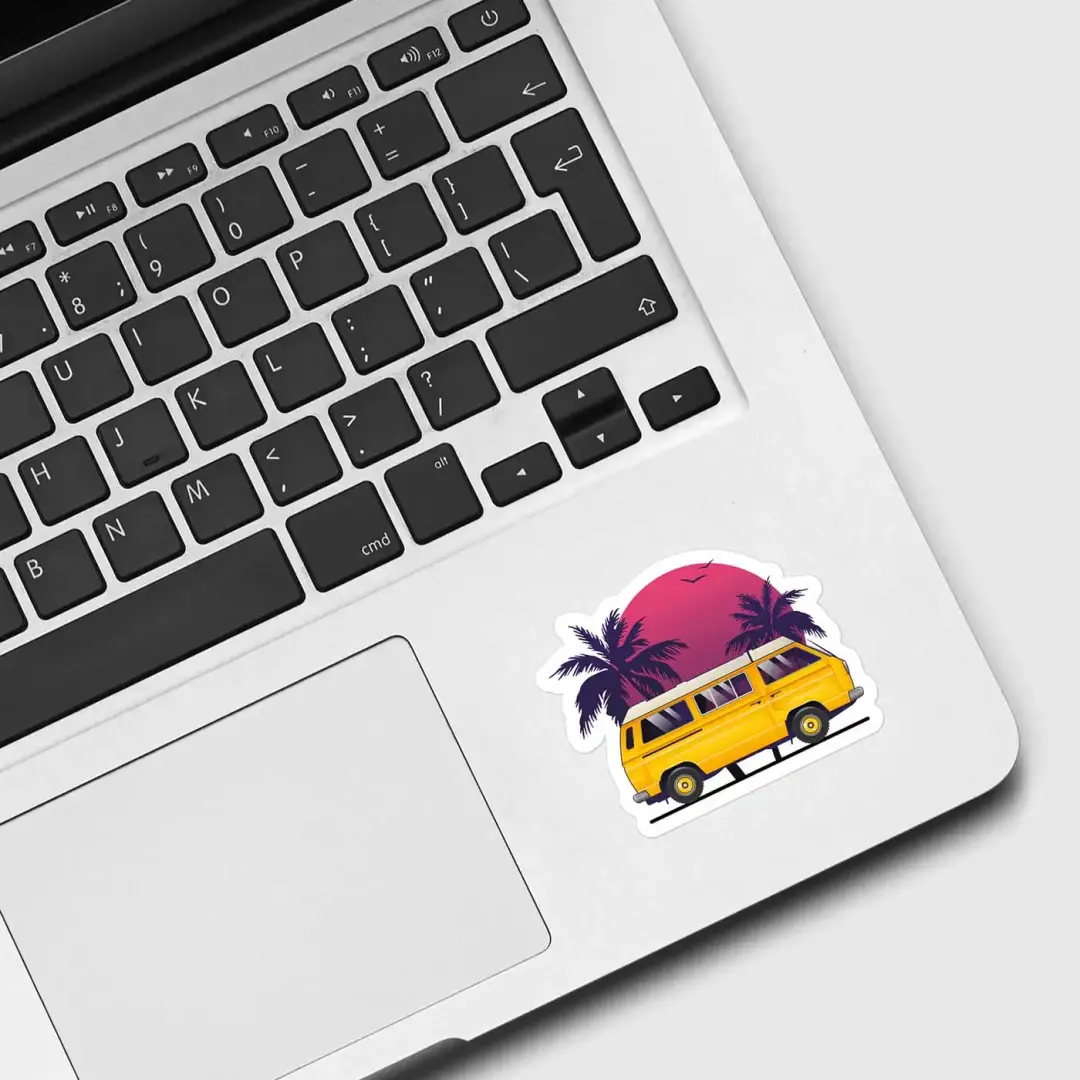 Colourful Bus Sticker Vaporwave Sticker