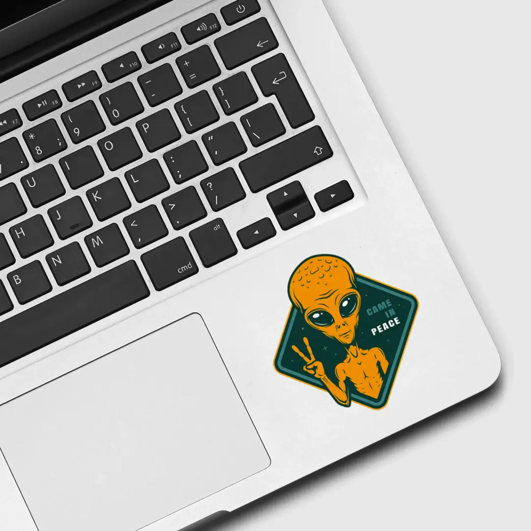 Alien Peace-Zeichen Sticker