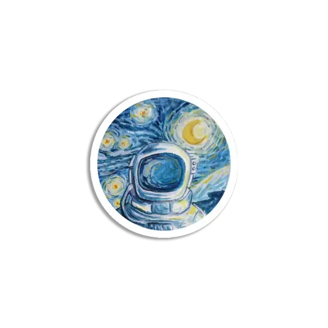 Van Gogh space astronaut painting Sticker
