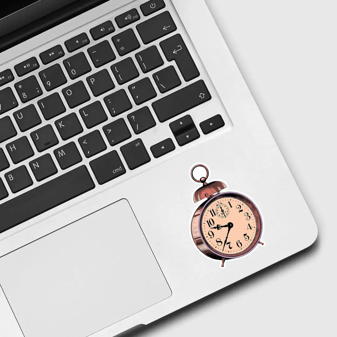 Vintage Alarm Clock Aesthetic Journal Sticker