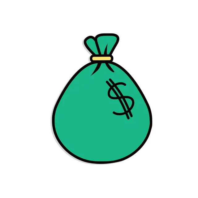 Pegatina de bolsa de dinero