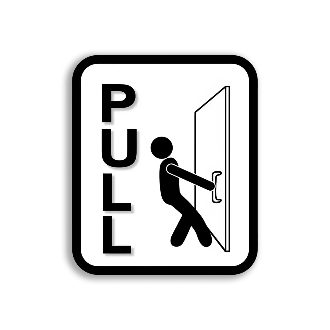 Tür zum Öffnen ziehen Sticker