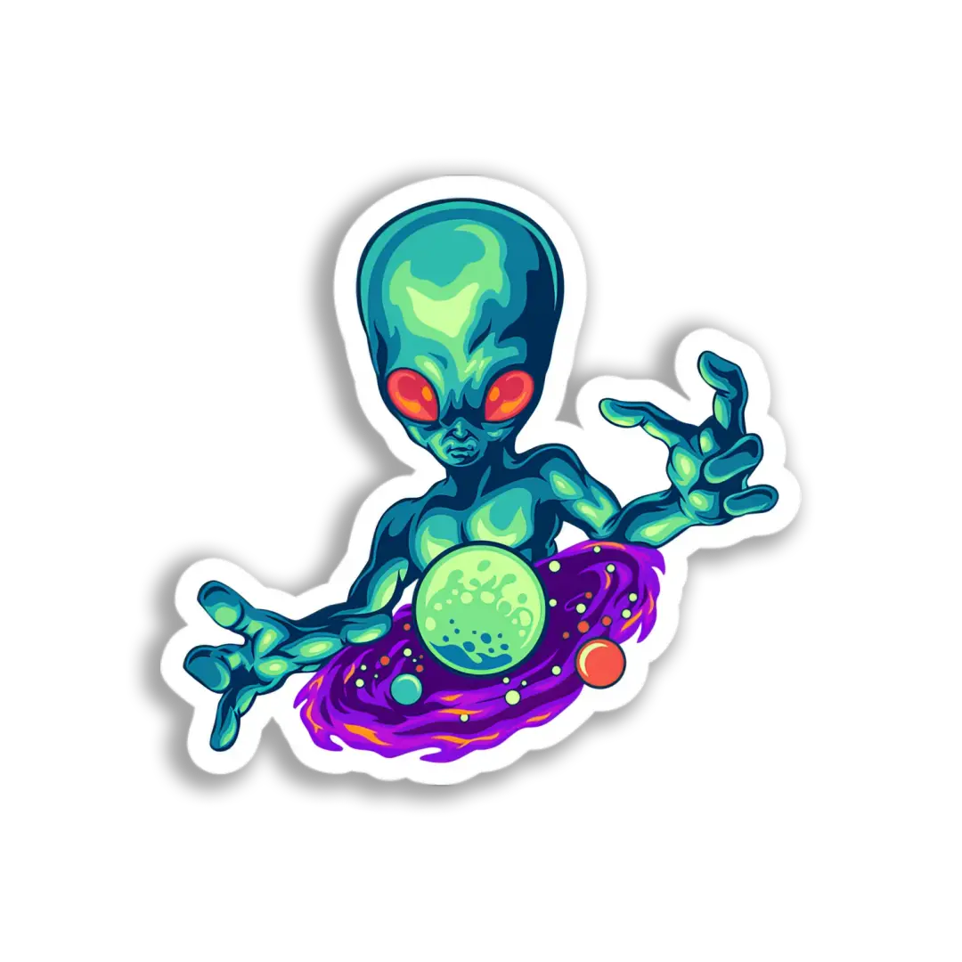 Kosmische Alien-Kraft Sticker